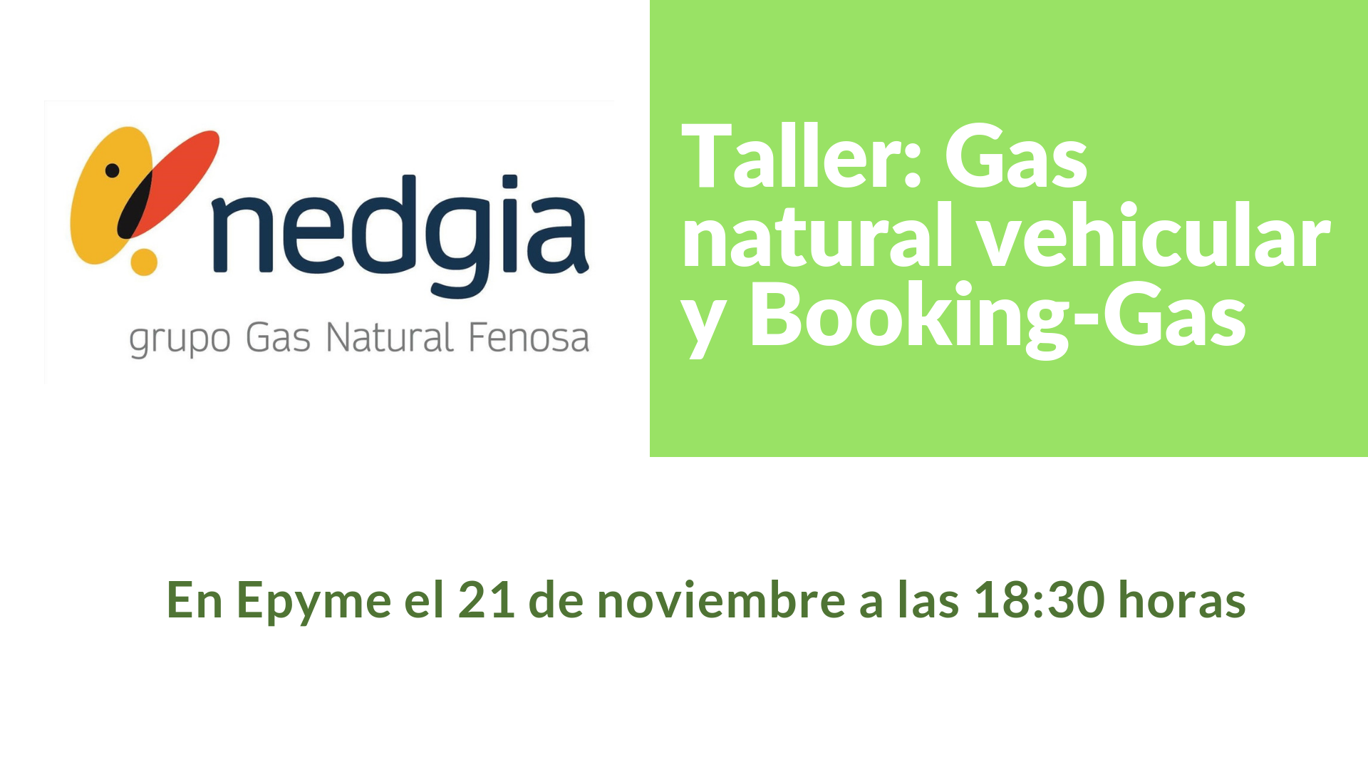 Jornada-Taller Nedgia: gas natural vehicular y Booking-Gas