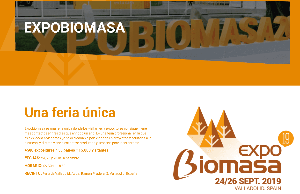 Expobiomasa abrirá sus puertas en Valladolid el 22 de septiembre