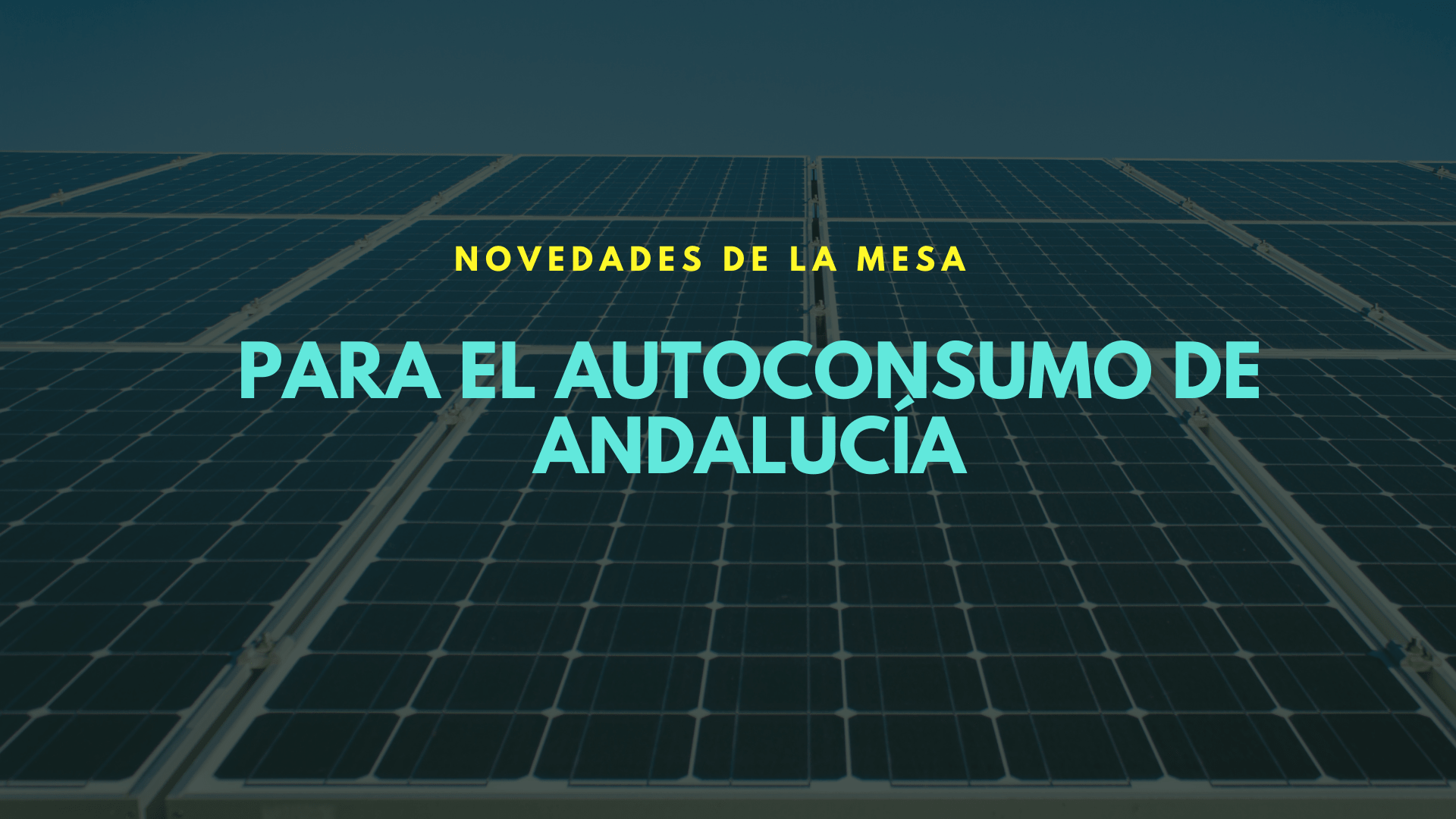 Novedades de la Mesa de Autoconsumo de Andalucía