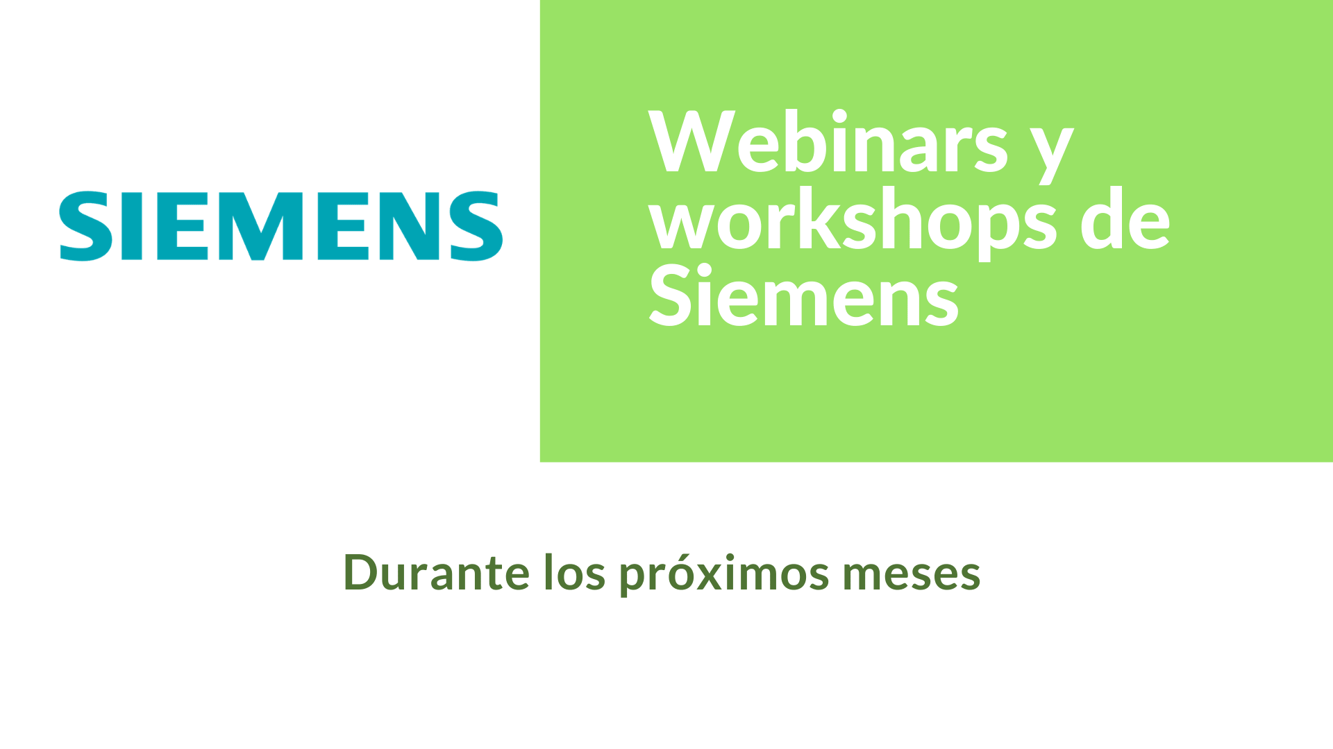 Webinars y workshops de Siemens en el primer semestre de 2020